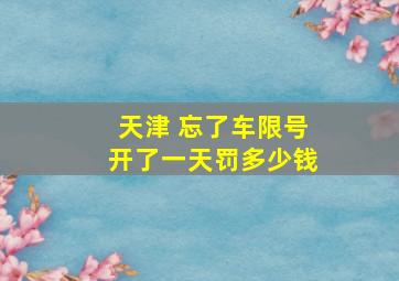 天津 忘了车限号开了一天罚多少钱